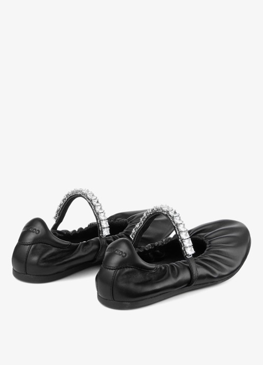 Jimmy Choo Jade ballerina van leer - achterkant zwart