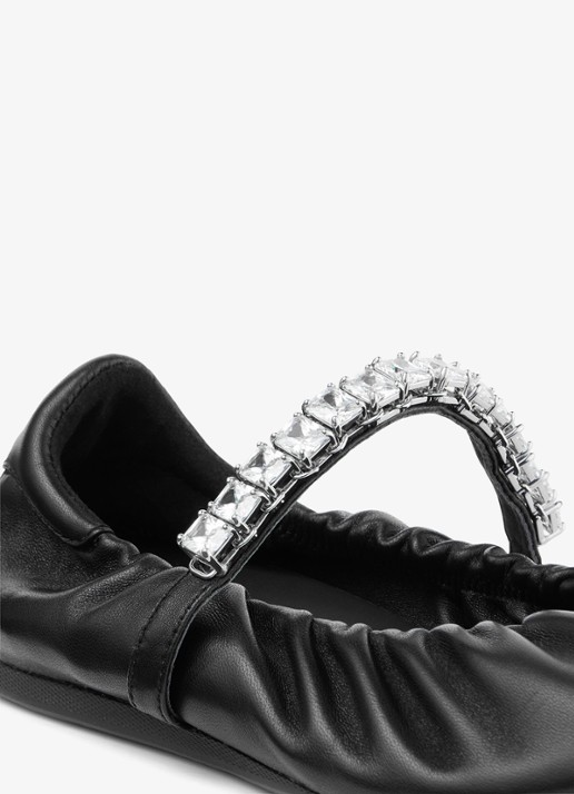 Jimmy Choo Jade ballerina van leer - detail 3 zwart