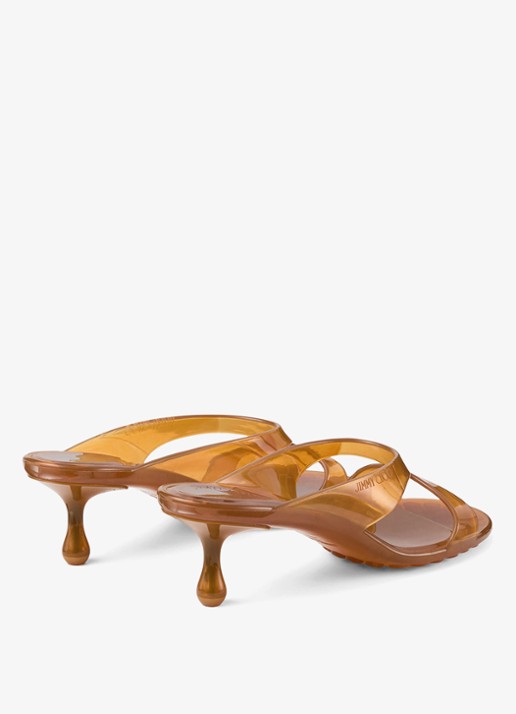Jimmy Choo Jelly Drop 50 muiltje van rubber - achterkant 4 bruin