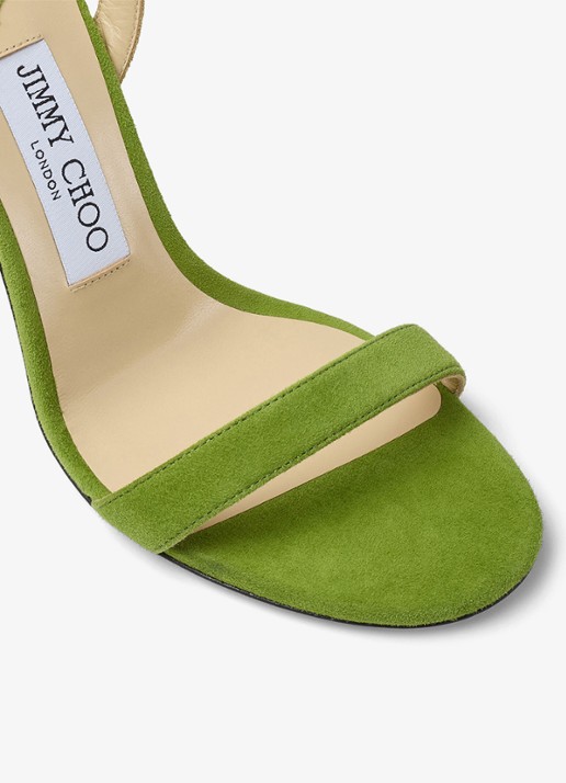 Jimmy Choo Jenn 100 sandalette van geitensuède - detail 6 groen