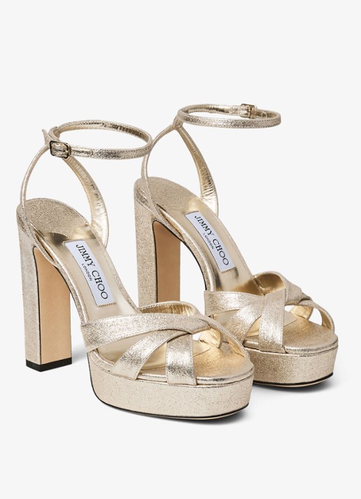Jimmy Choo Kove 120 sandalette met metallic finish - detail 3 goud