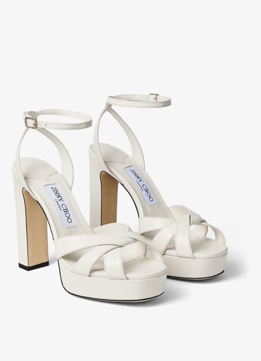 Jimmy Choo Kove 120 sandalette van lamsleer - detail 4 gebroken wit