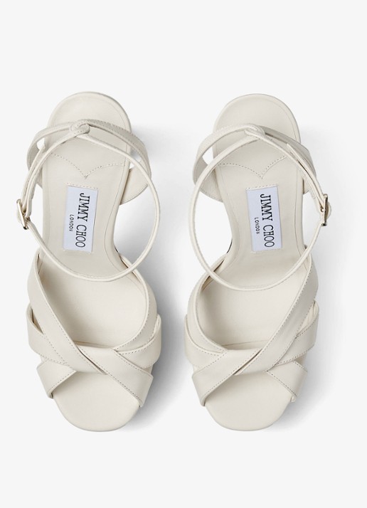 Jimmy Choo Kove 120 sandalette van lamsleer - detail 5 gebroken wit