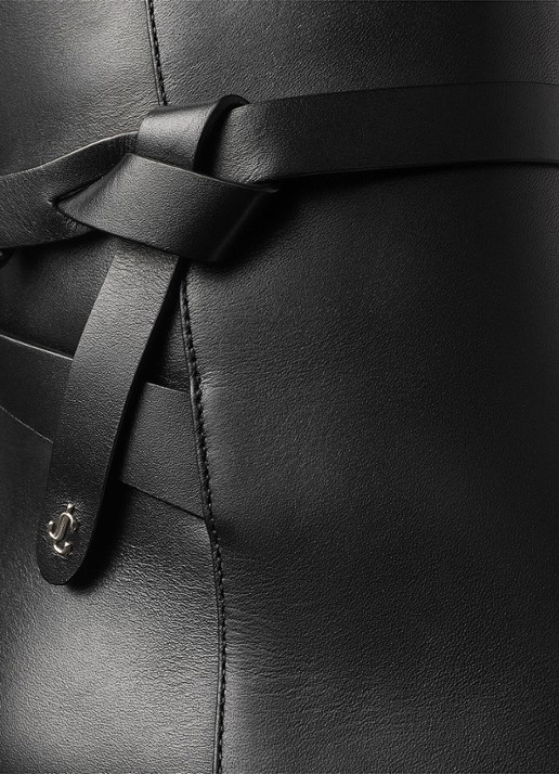 Jimmy Choo Lawton 65 enkellaarsje van kalfsleer - detail 3 zwart