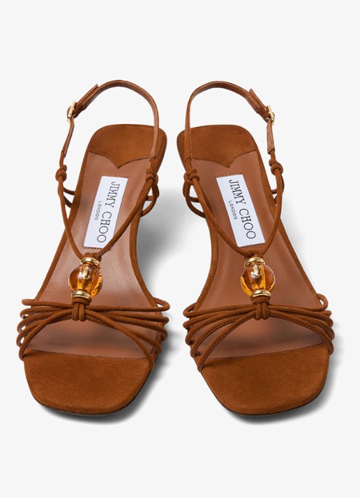 Jimmy Choo Lova 50 sandalette van geitensuède - detail 5 bruin