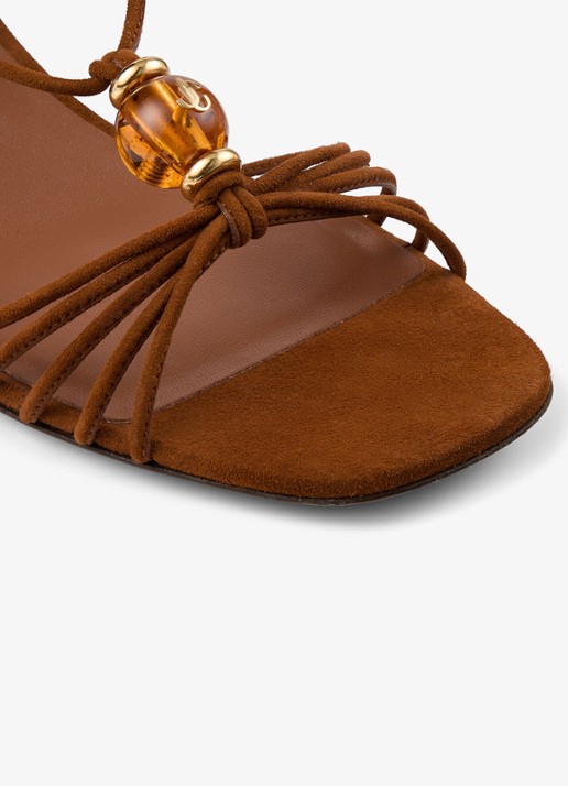 Jimmy Choo Lova 50 sandalette van geitensuède - detail 6 bruin