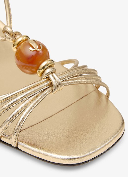 Jimmy Choo Lova 50 sandalette van lamsleer met metallic finish - detail 5 goud