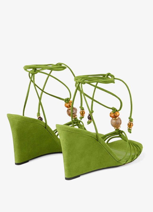 Jimmy Choo Lova 85 sleehak van geitensuède - achterkant 6 groen