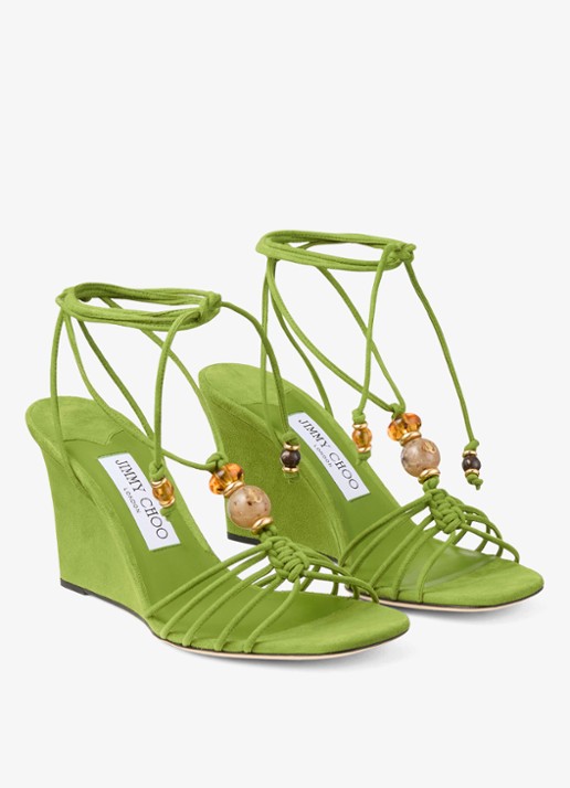Jimmy Choo Lova 85 sleehak van geitensuède - detail 3 groen