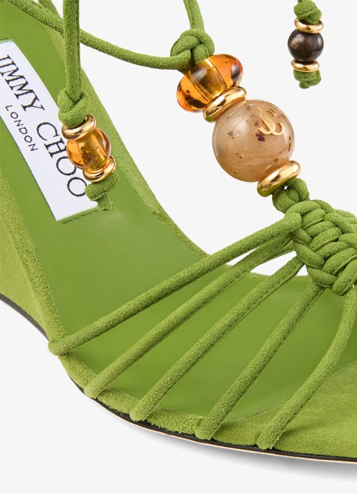 Jimmy Choo Lova 85 sleehak van geitensuède - detail 5 groen