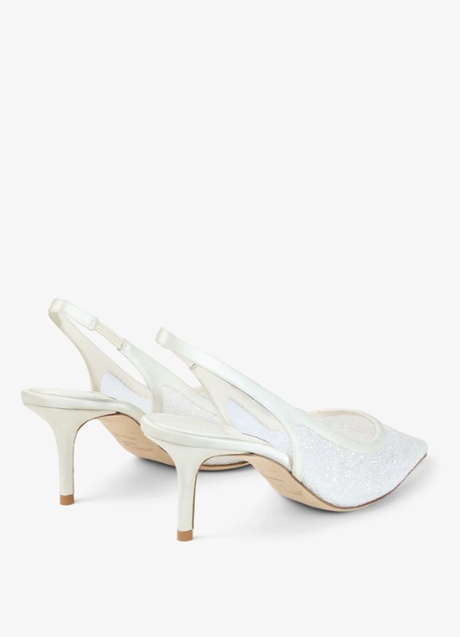 Jimmy Choo Love 65 slingback met glitter - achterkant wit