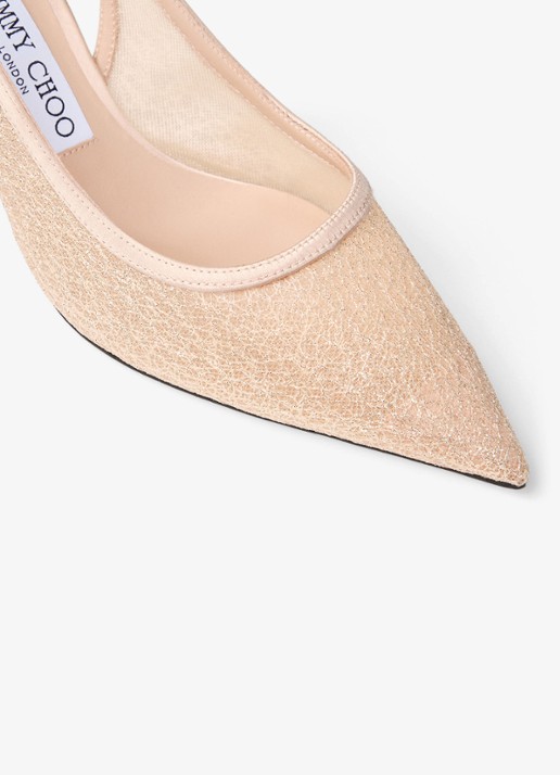 Jimmy Choo Love 65 slingback met glitter - detail 4 beige