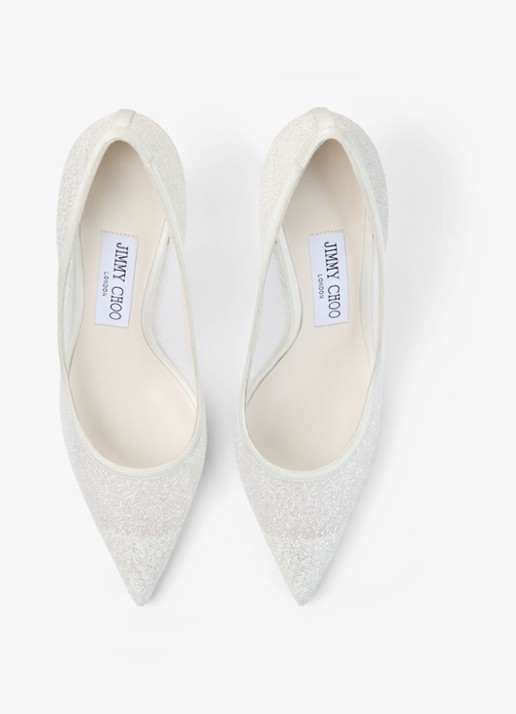 Jimmy Choo Love 85 pump met glitter - detail 4 wit