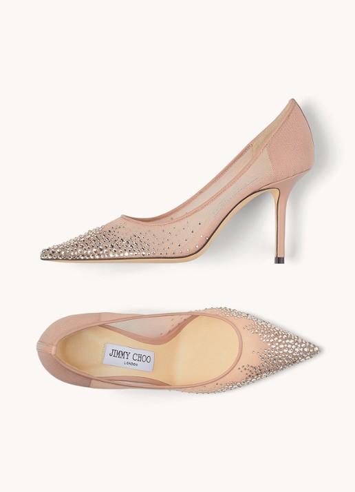 Jimmy Choo Love 85 pump met lamsleren details - detail 3 oudroze