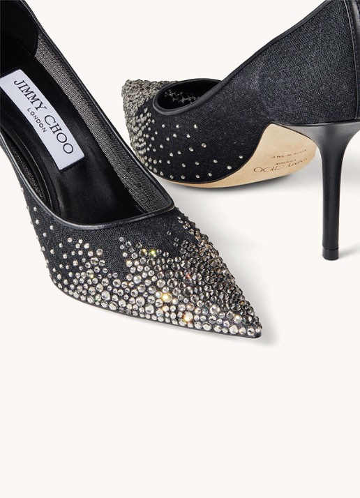 Jimmy Choo Love 85 pump met strass en lamsleren details - detail 4 zwart