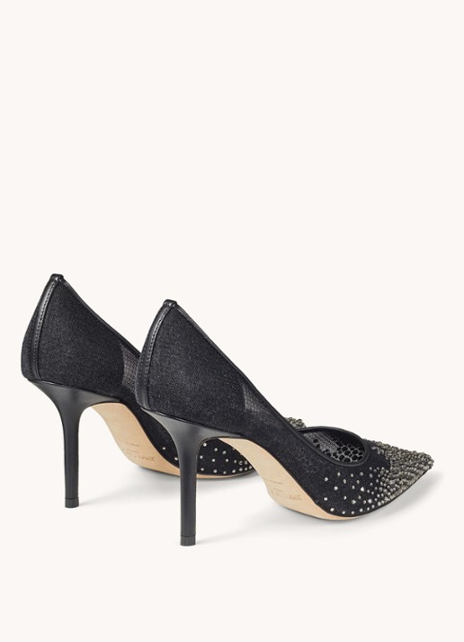 Jimmy Choo Love 85 pump met strass en lamsleren details - detail 6 zwart