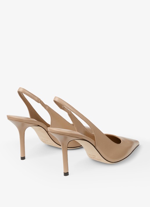 Jimmy Choo Love 85 slingback van kalfsleer - achterkant 3 beige