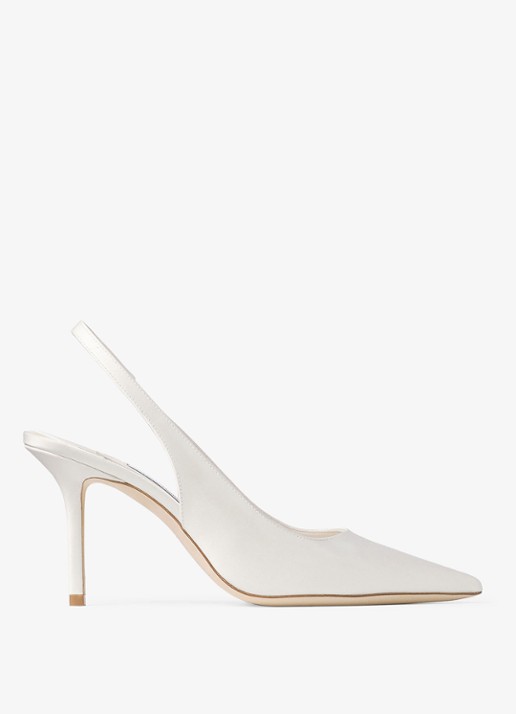 Jimmy Choo Love 85 slingback van lamsleer met details van satijn