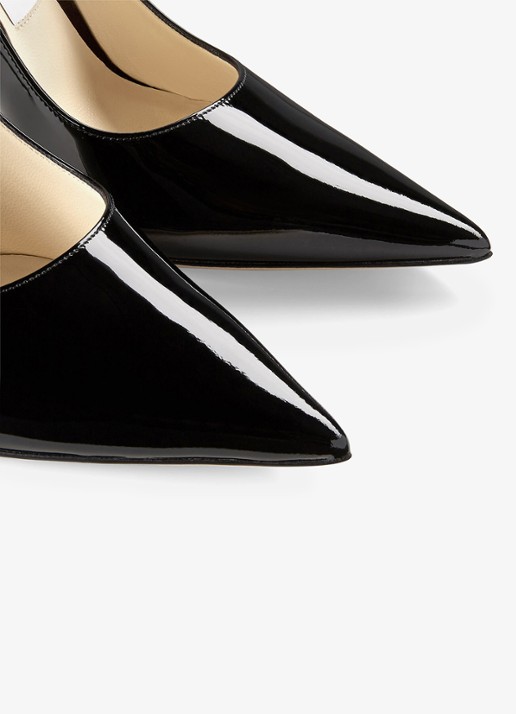 Jimmy Choo Love pump van lakleer - detail zwart
