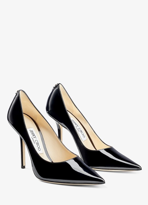 Jimmy Choo Love pump van lakleer - voorkant 4 zwart