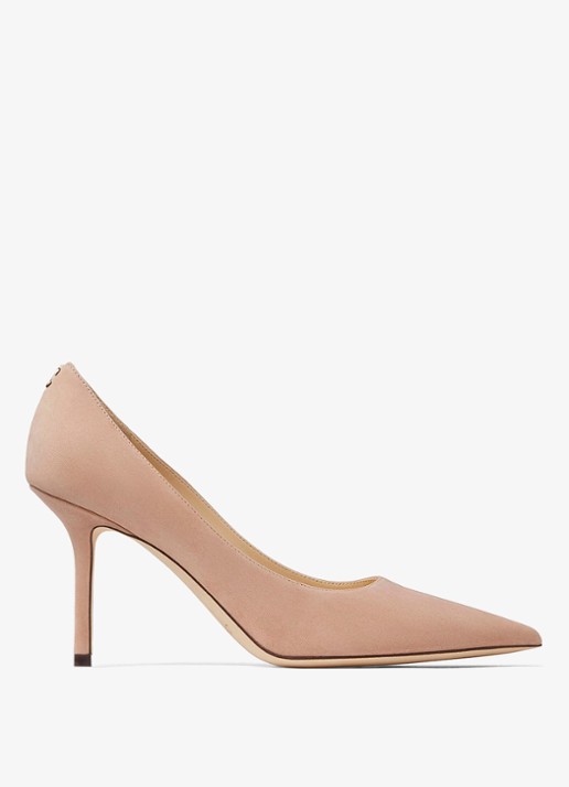Jimmy Choo Love pump van suède - voorkant 3 beige