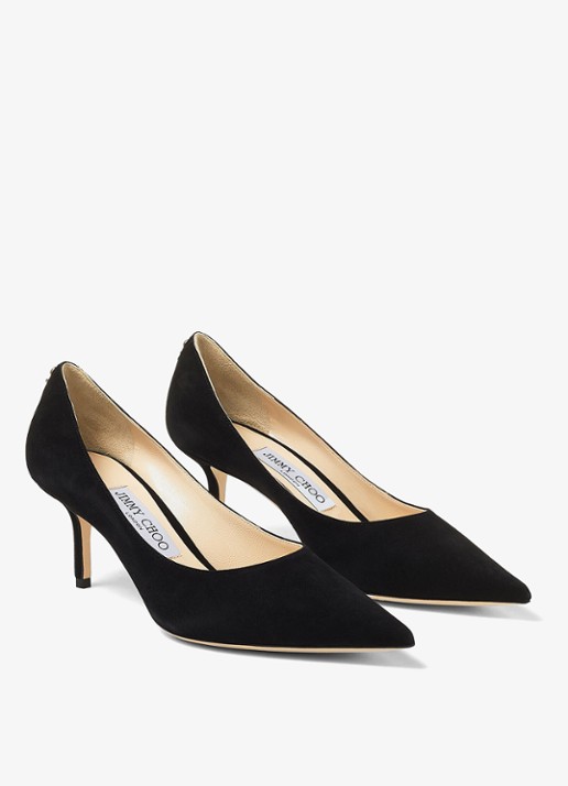 Jimmy Choo Love pump van suède - voorkant 4 zwart