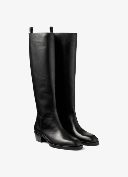 Jimmy Choo Mave 45 laars van leer - voorkant 2 zwart