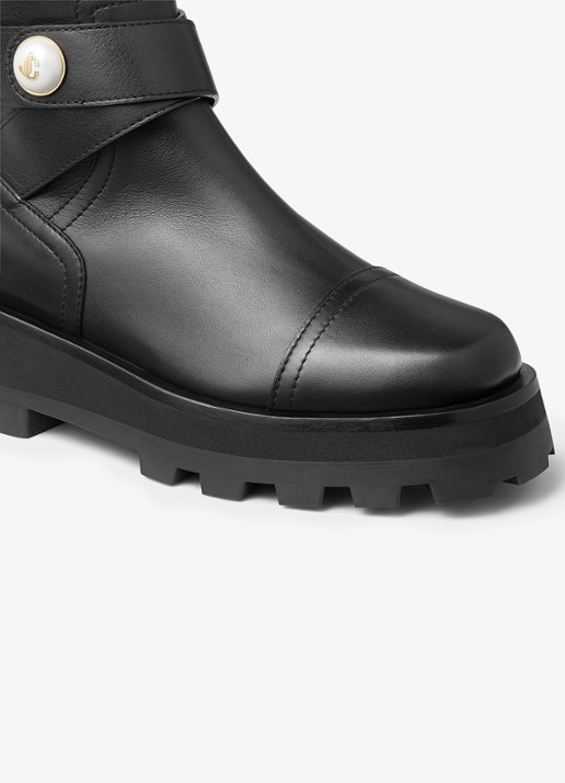 Jimmy Choo Meena Flat enkellaarsje van kalfsleer - detail 4 zwart