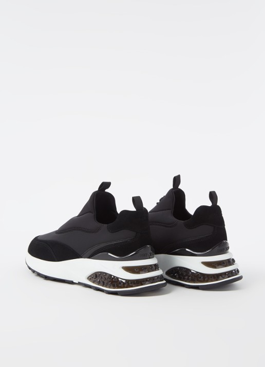 Jimmy Choo Memphis sneaker met suède details - detail 2 zwart