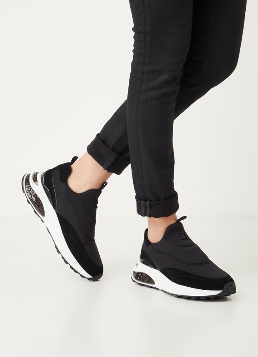 Jimmy Choo Memphis sneaker met suède details - voorkant 7 zwart