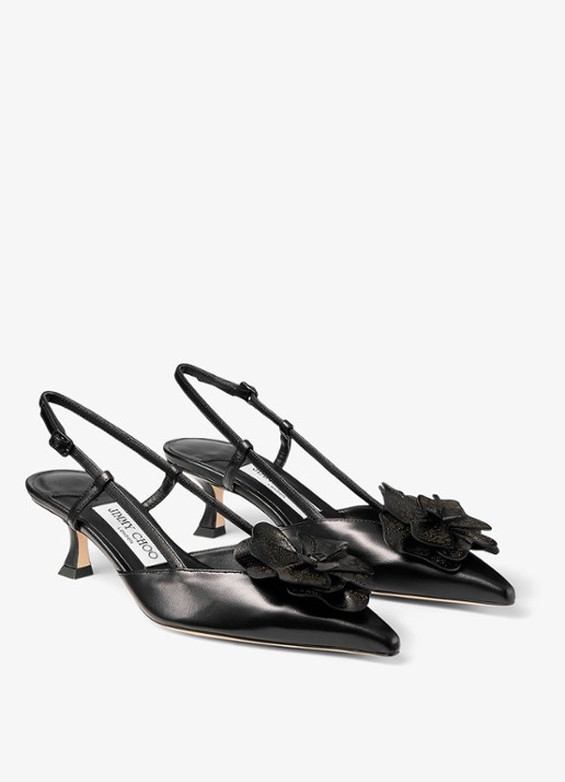 Jimmy Choo Mimmi 50 slingback van lamsleer - voorkant 5 zwart