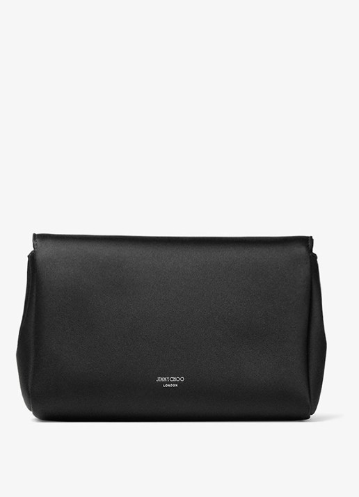 Jimmy Choo Mini Soft Bow crossbodytas van satijn - achterkant zwart