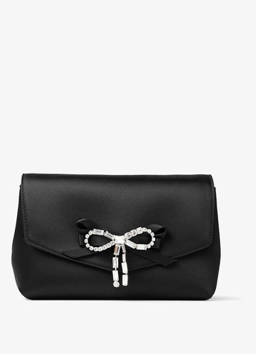 Jimmy Choo Mini Soft Bow crossbodytas van satijn