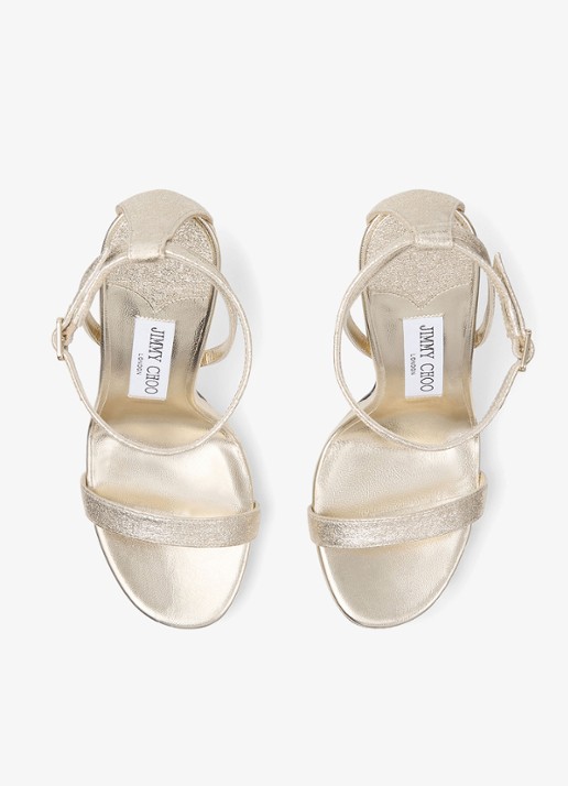 Jimmy Choo Moza/Pf 120 sandalette met metallic finish - detail 5 goud