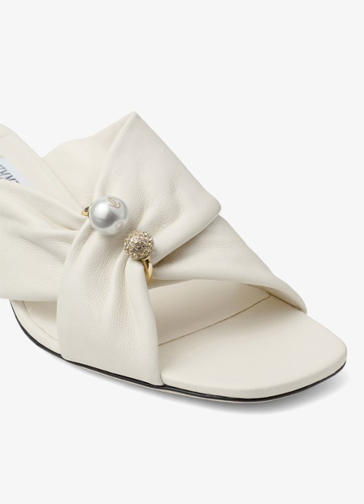 Jimmy Choo Rafi 45 muiltje van lamsleer - detail 3 gebroken wit