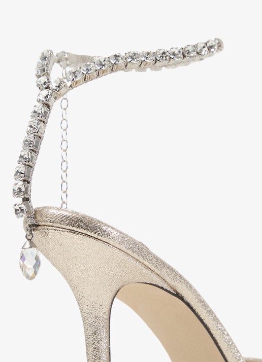Jimmy Choo Saeda 100 sandalette met metallic finish - detail 3 goud