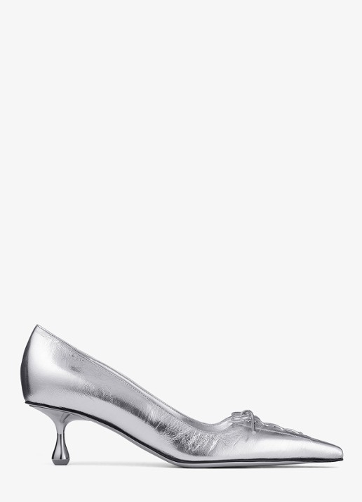 Jimmy Choo Scarlett 50 pump van lamsleer met metallic finish