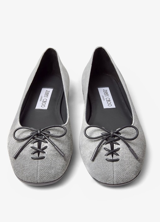 Jimmy Choo Scarlett ballerina met strikdetail - detail 4 grijs