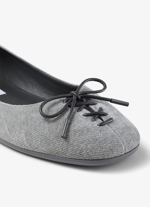 Jimmy Choo Scarlett ballerina met strikdetail - detail 5 grijs