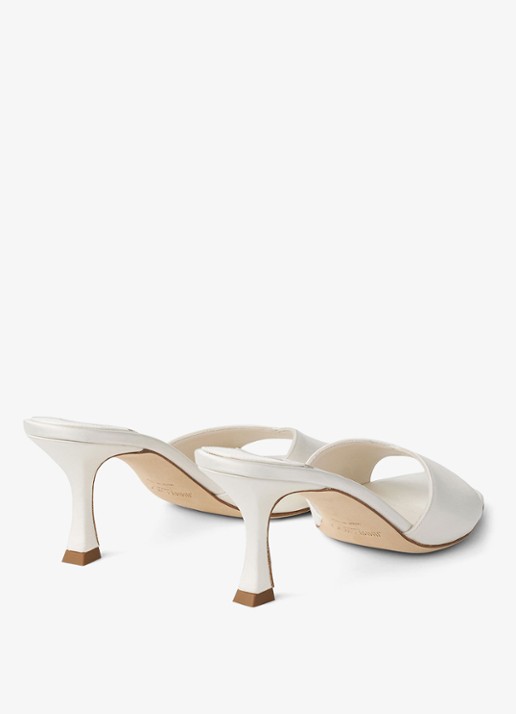 Jimmy Choo Skye 40 muiltje van satijn - achterkant 3 gebroken wit