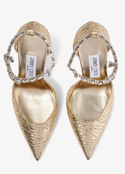 Jimmy Choo Stevie 100 pump met metallic finish - detail 5 goud