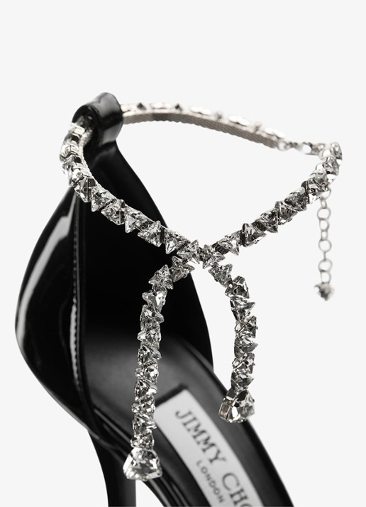 Jimmy Choo Stevie 100 pump van lakleer - detail 3 zwart