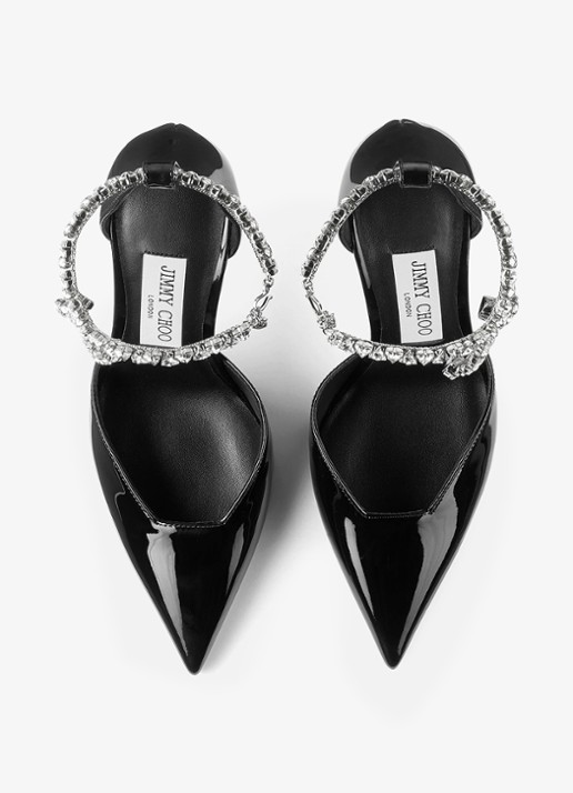 Jimmy Choo Stevie 100 pump van lakleer - detail 4 zwart