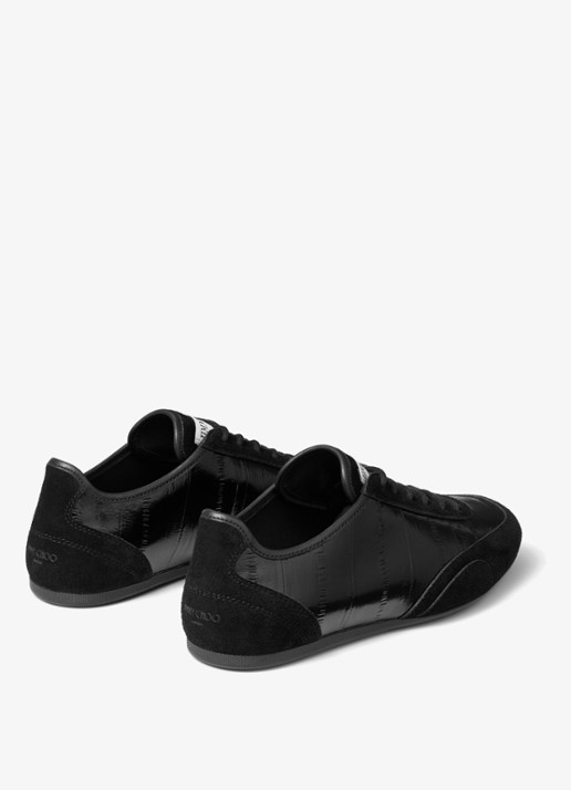 Jimmy Choo Sunny/F sneaker van leer met suède details - achterkant 3 zwart