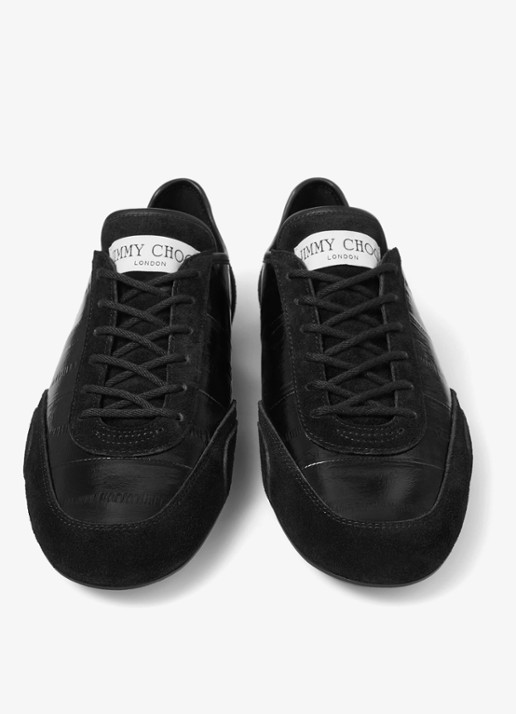 Jimmy Choo Sunny/F sneaker van leer met suède details - detail 4 zwart