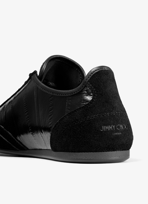 Jimmy Choo Sunny/F sneaker van leer met suède details - detail 5 zwart