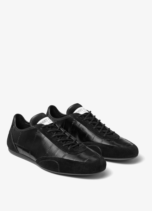 Jimmy Choo Sunny/F sneaker van leer met suède details - voorkant 2 zwart