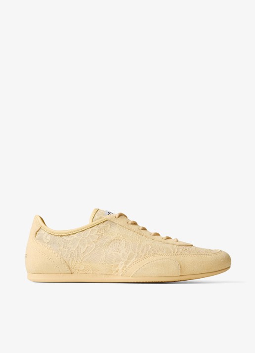 Jimmy Choo Sunny/F sneaker van suède met kanten details