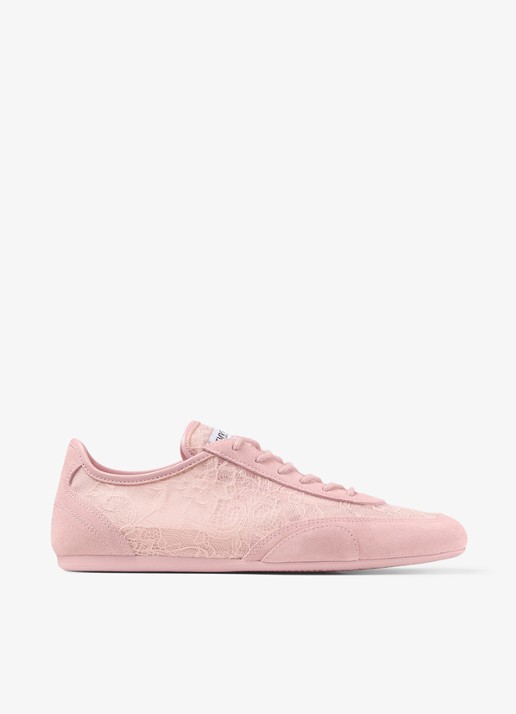 Jimmy Choo Sunny/F sneaker van suède met kanten details
