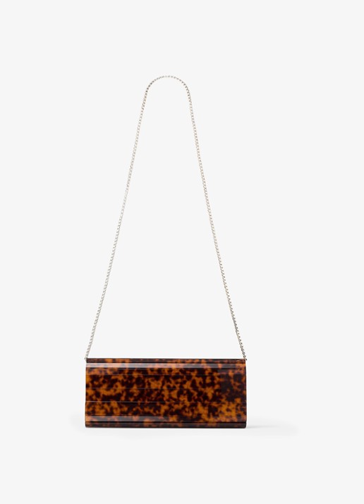 Jimmy Choo Sweetie Plexi clutch met afneembare schouderriem - achterkant 3 bruin